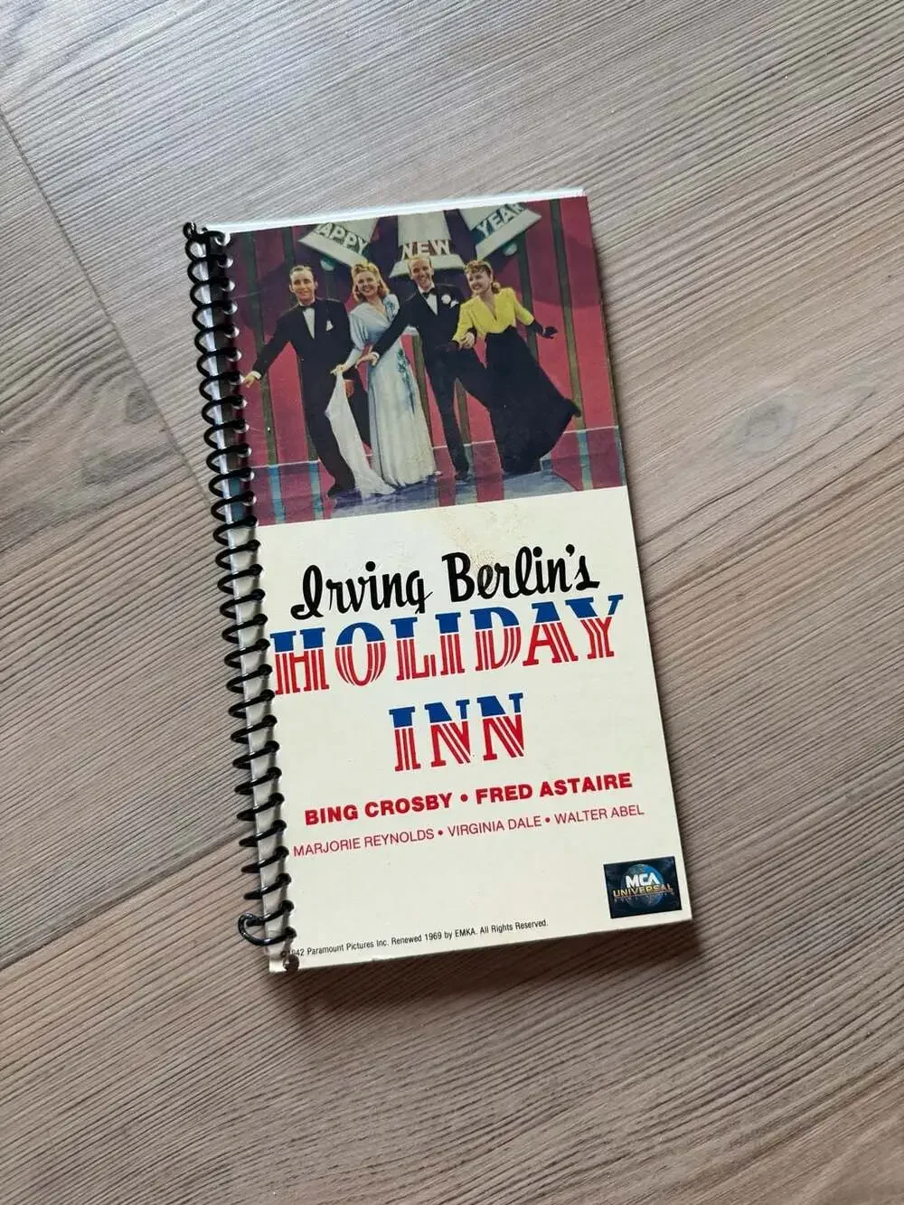 Irving Berlin's Holiday Inn VHS (1990 MCA Home Video) Spiral Bound Notebook